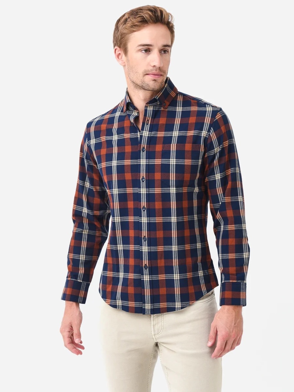 MIZZEN+MAIN | City Flannel Dress Shirt | Size Medium
